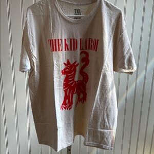 The Kid Laroi Cream and Red Graphic Tee